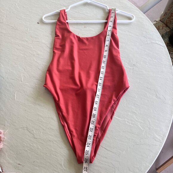 Aerie Super Scoop One Piece Nylon Swimsuit in Coral Size M - Picture 9 of 11